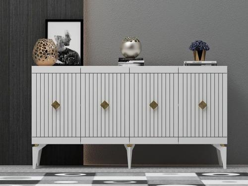 DemonteHome Mi̇dasdh 4 Kapakli Konsol Beyaz Altin