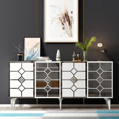 DemonteHome Irmakdh Konsol Beyaz-Gümüş