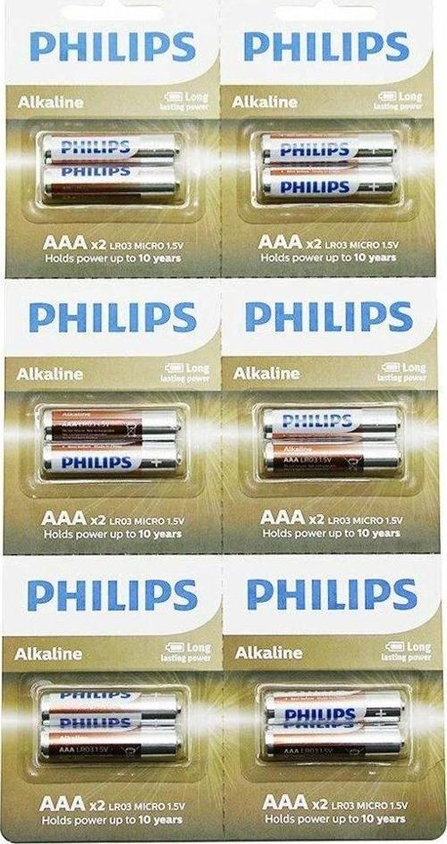 PHILIPS AAA ALKALİN İNCE KALEM PİL 12Lİ KARTELA 