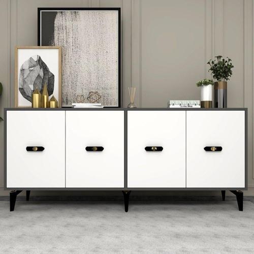 DemonteHome Flydh (Kx) 180 Cm Konsol Antrasi̇t Beyaz