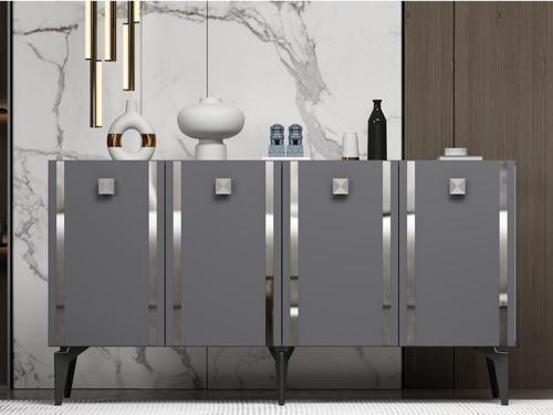 DemonteHome Dorrukdh Lazer Desenli̇ Konsol Antrasi̇t-Gümüş