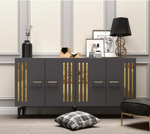 DemonteHome Junesdh Konsol Antrasi̇t-Altin