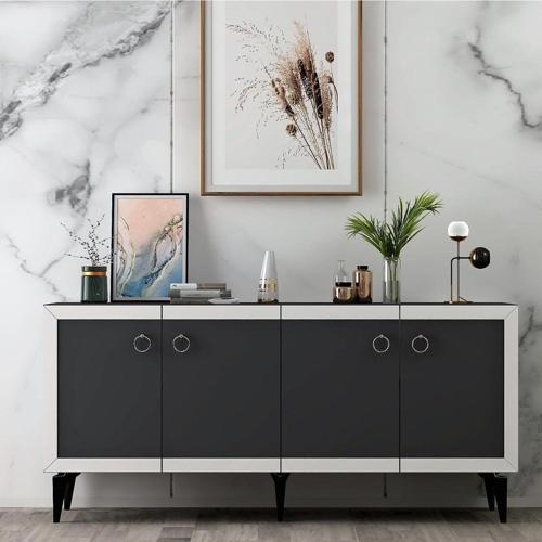 DemonteHome Dört Kapakli 150 Cm Selendh Konsol Antrasi̇t-Beyaz