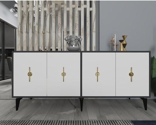 DemonteHome Fi̇goradh (Kx) 180 Cm Konsol Antrasi̇t Beyaz