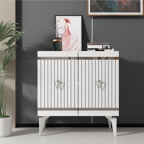 DemonteHome Yumydh 75 Cm Konsol Beyaz Gümüş