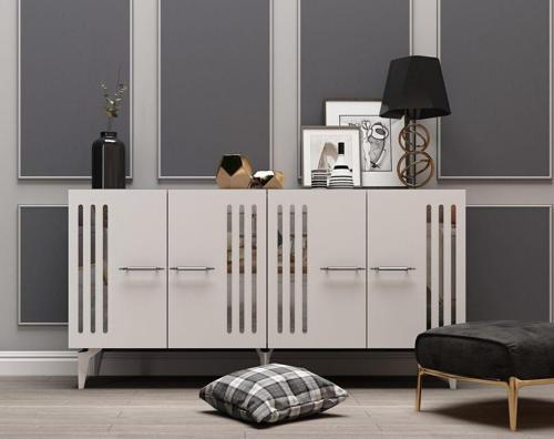DemonteHome Junesdh Konsol Beyaz-Gümüş