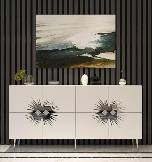 DemonteHome Ni̇da (150) Konsol Beyaz-Gümüş