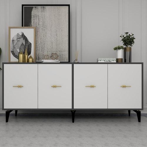 DemonteHome Si̇ntadh (Kx) 180 Cm Konsol Antrasi̇t Beyaz