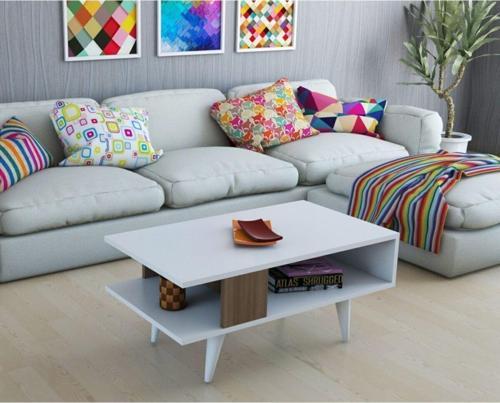 DemonteHome Deryadh Orta Sehpa Beyaz Cevi̇z