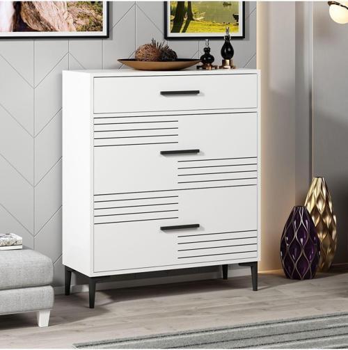 DemonteHome Albertodh Çekmeceli̇ ,2 Kapakli Şi̇fonyer Beyaz