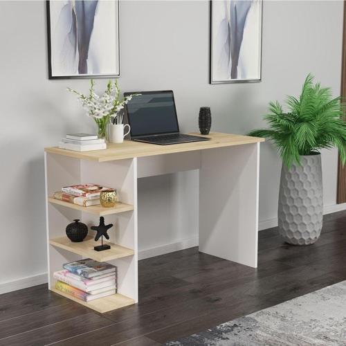 DemonteHome Doradh 3 Rafli Çalişma Masasi Beyaz Safi̇rmeşe