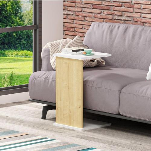 DemonteHome Spri̇ngdh Yan-Orta Sehpa Beyaz Safi̇rmeşe