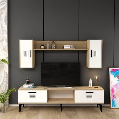 DemonteHome Asimodh Tv Ünitesi Takımı Safirmeşe Beyaz