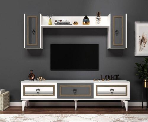 DemonteHome Asyadh Tv Üni̇tesi̇ Antrasi̇t Beyaz