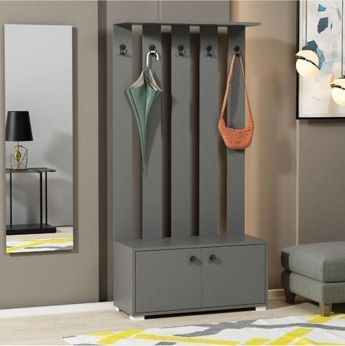 DemonteHome Feli̇çi̇tadh 2 Rafli 2 Kapakli Portmanto Antrasi̇t