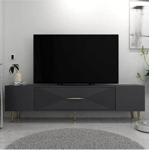 DemonteHome Dekol1Dh Tv Sehpasi Antrasi̇t Altin