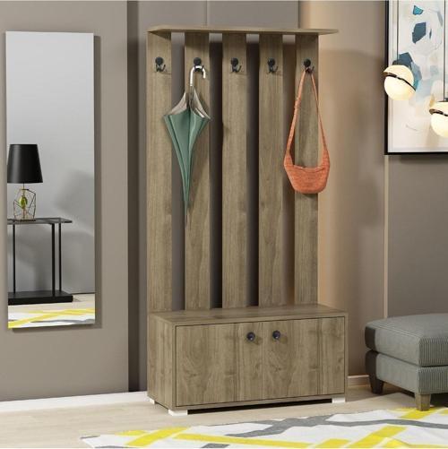 DemonteHome Feli̇çi̇tadh 2 Rafli 2 Kapakli Portmanto Cevi̇z