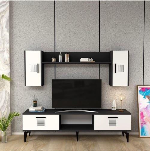 DemonteHome Asimodh Tv Ünitesi Takımı Antrasit Beyaz