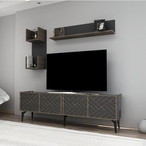 DemonteHome Gracedh Tv Üni̇tesi̇ Takimi Antrasi̇t-(Cevi̇z Desen)
