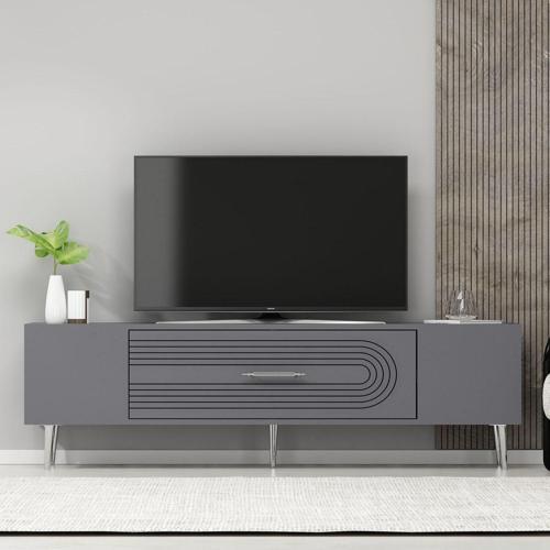 DemonteHome Dekol3Dh Tv Sehpası Antrasit Gümüş