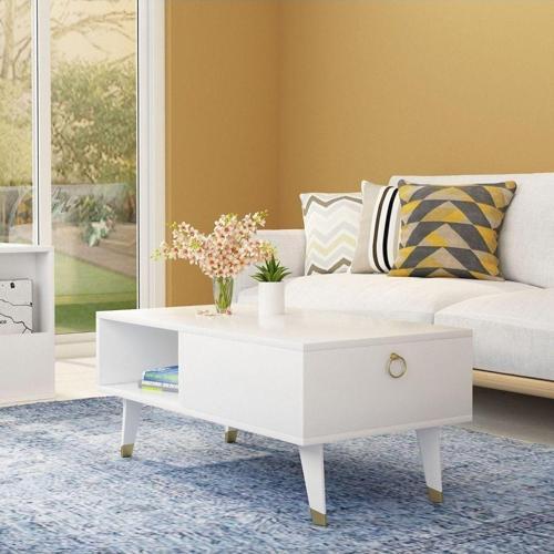 DemonteHome Deluxdh Bi̇r Rafli Orta Sehpa Beyaz