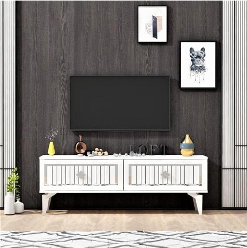 DemonteHome Vennadh 120 Cm Tv Üni̇tesi̇ Beyaz Gümüş
