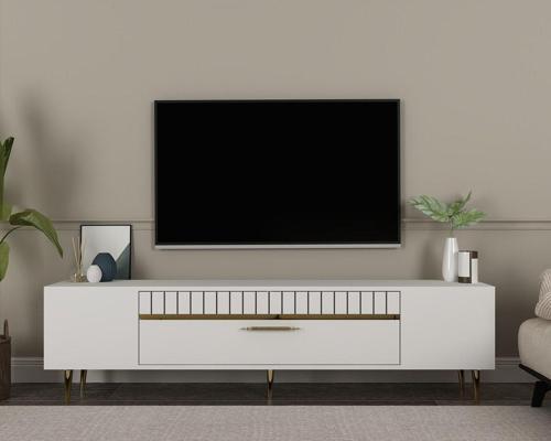 DemonteHome Dekolp1Dh Tv Sehpasi Beyaz Altin