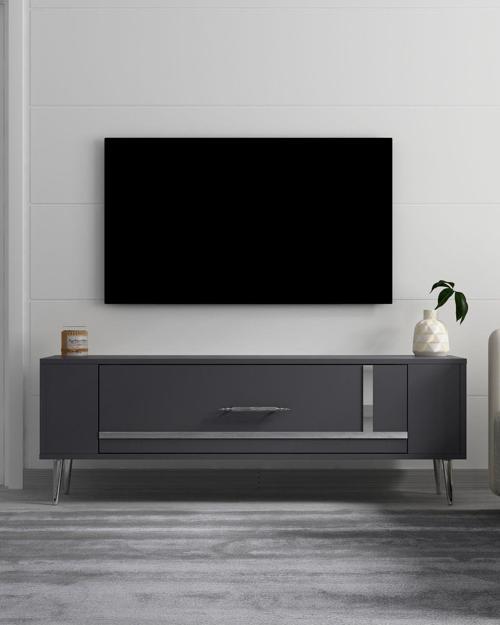 DemonteHome Retrop1Dh Tv Sehpasi Antrasi?T Gümüş