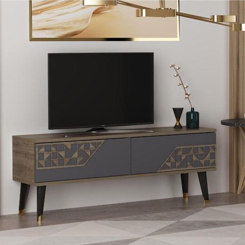 Torontodh 2 Kapakli Tv Sehpasi Cevi̇z Antrasi̇t
