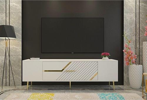 DemonteHome Dekolp5Dh Tv Sehpası Beyaz Altın