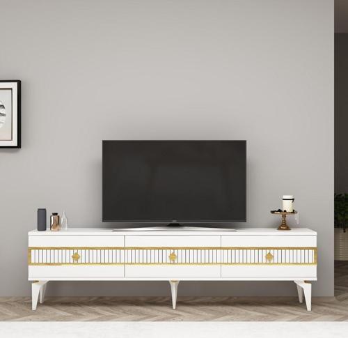 DemonteHome Novadh Tv Sehpasi (Alt Modül) Beyaz-Altin