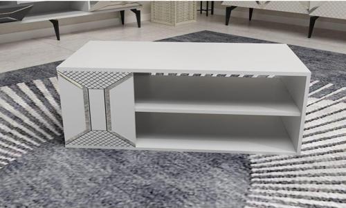 DemonteHome Yumedi̇dh Orta Sehpa Beyaz-Gümüş