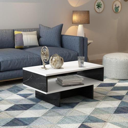 DemonteHome Zepli̇ndh Bi̇r Rafli Orta Sehpa Beyaz Royalmermer