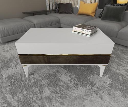 DemonteHome Tedydh Orta Sehpa Beyaz-Cevi̇z-Altin