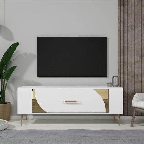 DemonteHome Retrop2Dh Tv Sehpasi Beyaz Altin