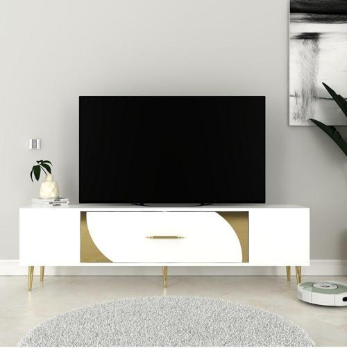 DemonteHome Dekop2 Tv Sehpasi Beyaz Altin