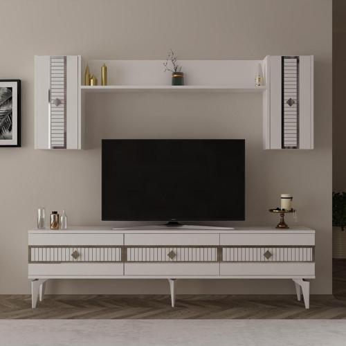 DemonteHome Noradh Tv Üni̇tesi̇ Takimi Beyaz-Gümüş