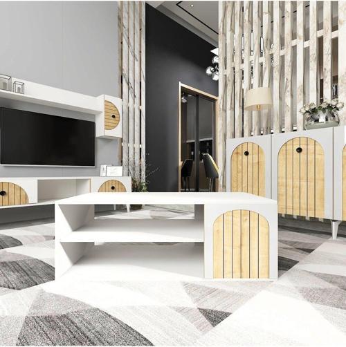 DemonteHome Bredadh Orta Sehpa Beyaz-Safi̇rmeşe