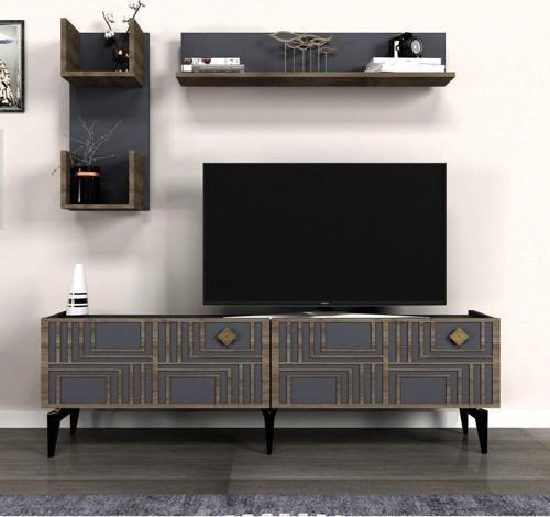 DemonteHome Pi̇nedh Tv Üni̇tesi̇ Takimi Antrasi̇t-(Cevi̇z Desen)