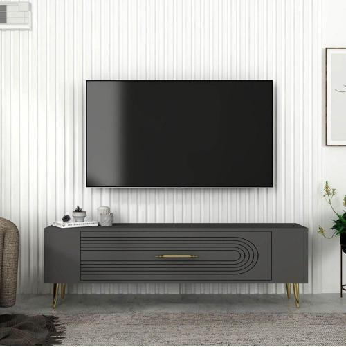 DemonteHome Retrol3Dh Tv Sehpasi Antrasi̇t Altin