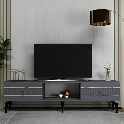 DemonteHome Peli̇ndh Tv Sehpasi Antrasi̇t-Gümüş