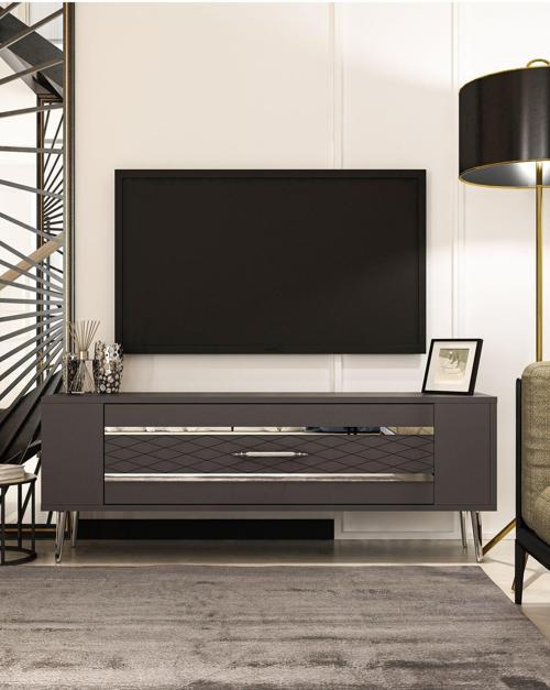 DemonteHome Retrolp2Dh Tv Sehpasi Antrasi̇t Gümüş