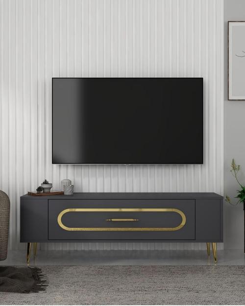 DemonteHome Retrop3Dh Tv Sehpasi Antrasi̇t Altin