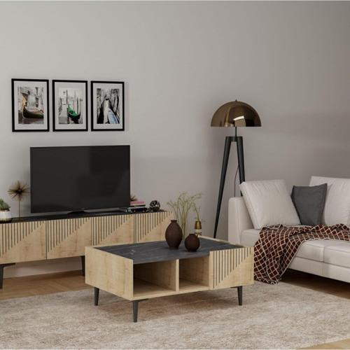 DemonteHome Drawdh Orta Sehpa Safi̇r Meşe Royalmermer