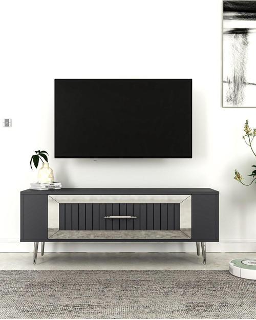 DemonteHome Retrolp3Dh Tv Sehpasi Antrasi̇t Gümüş