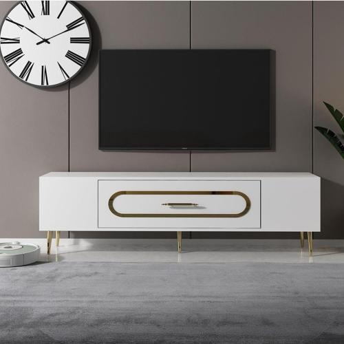 DemonteHome Dekop3Dh Tv Sehpasi Beyaz Altin