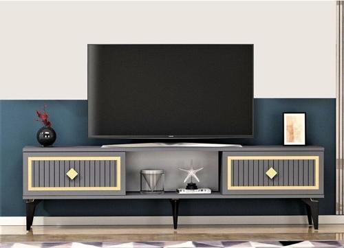 DemonteHome Ni̇ldh 150 Cm Tv Sehpasi Antrasi̇t Altin
