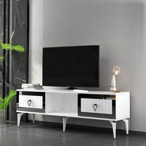 DemonteHome Lindadh Tv Sehpası (Alt Modül) Beyaz Gümüş