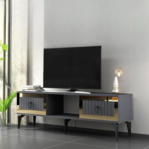 Lindadh Tv Sehpası (Alt Modül) Antrasit Altın
