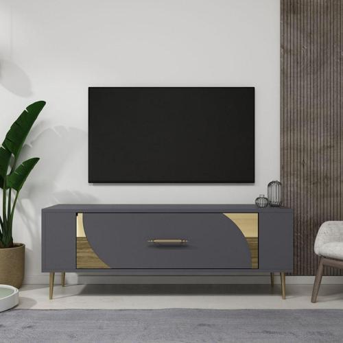 DemonteHome Retrop2Dh Tv Sehpasi Antrasi̇t Altin